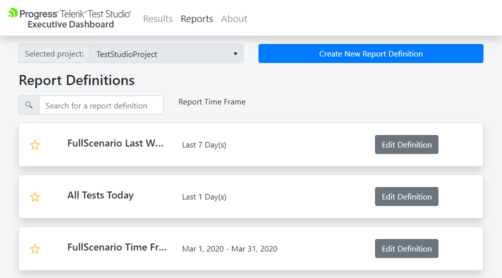 Report Definitions