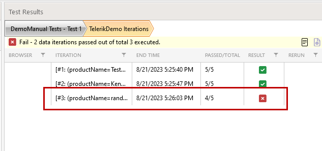 iterations in test list
