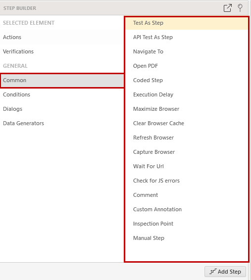 Common web test steps