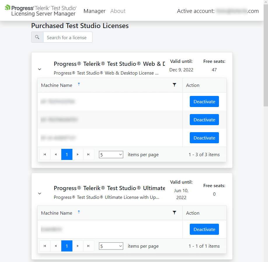 web manager page