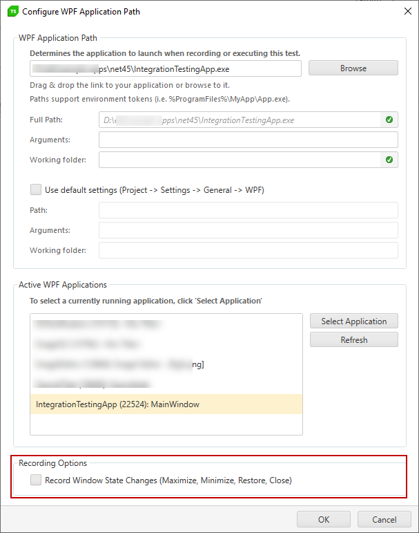 record the changes in the application window state