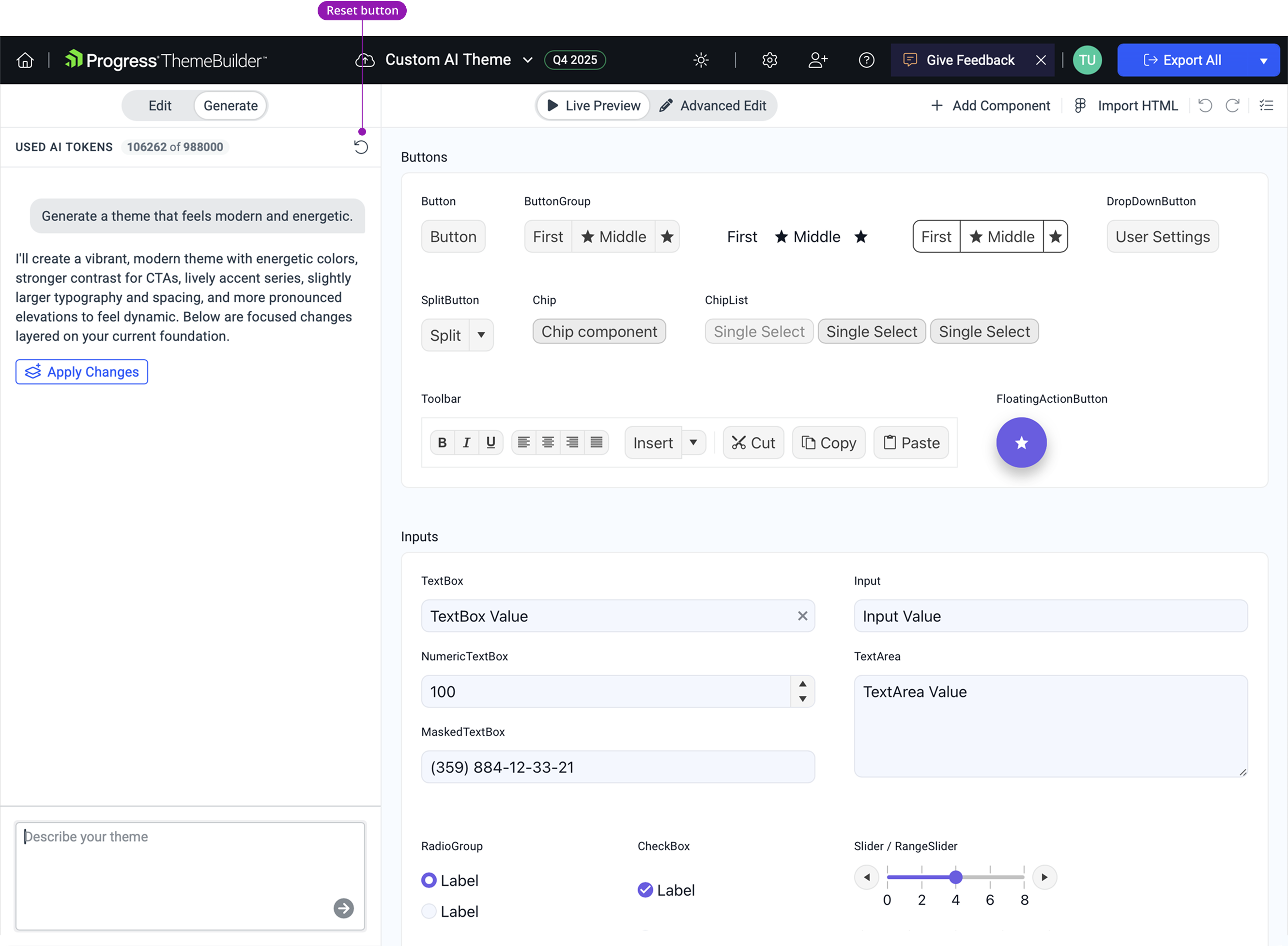 Creating custom Kendo styles using generative AI
