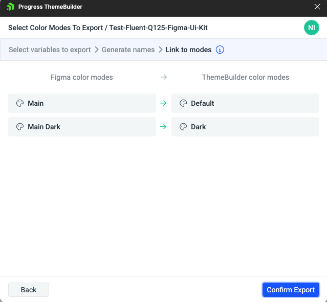 Creating and mapping the color modes