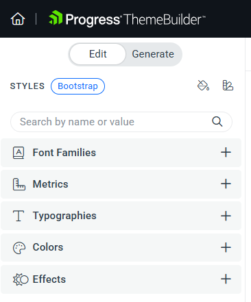 Variable sections by value type