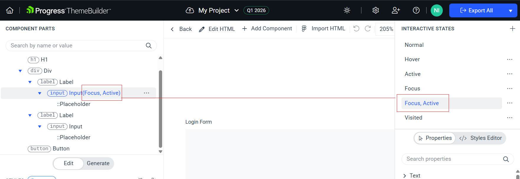 Put component in state