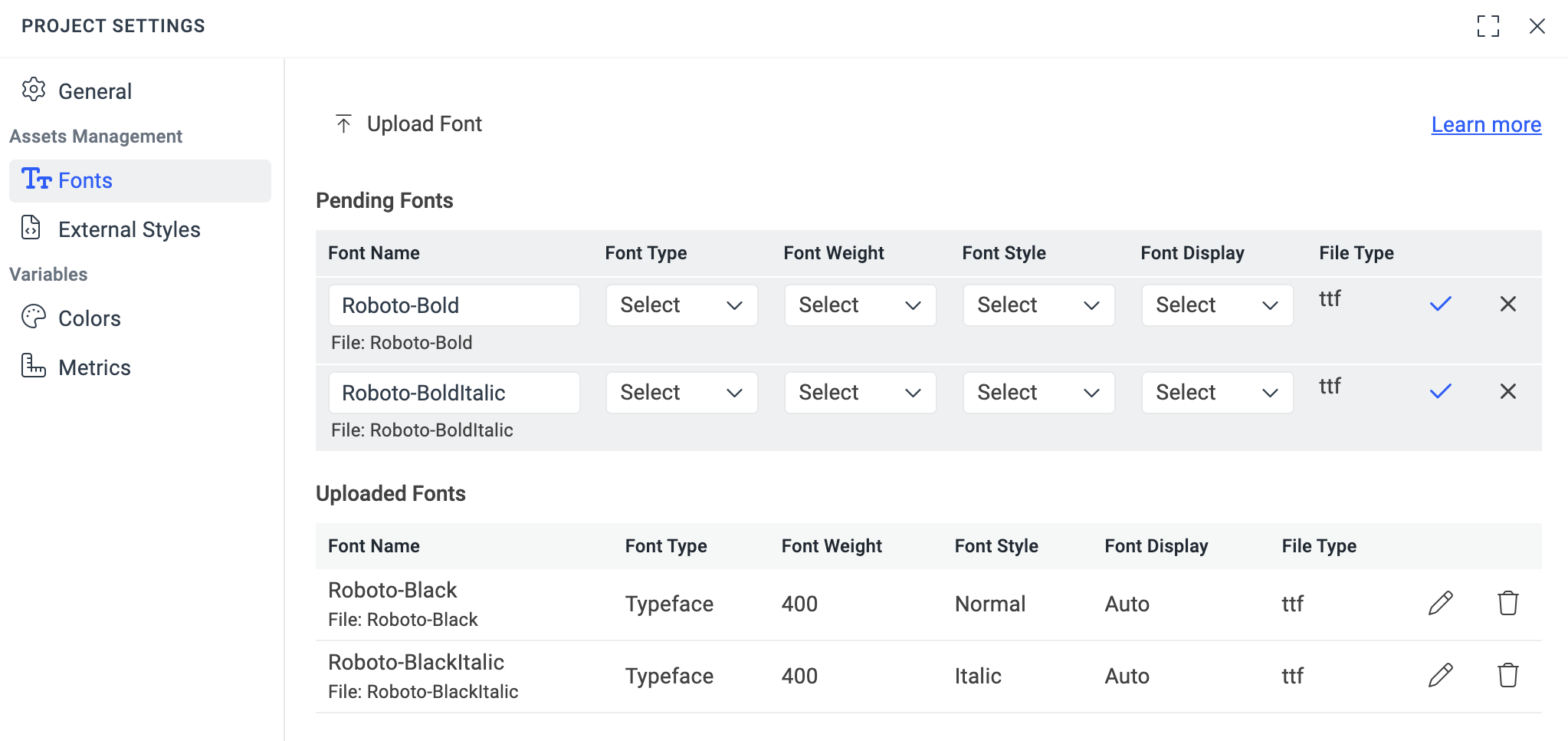 ThemeBuilder custom font uploaded