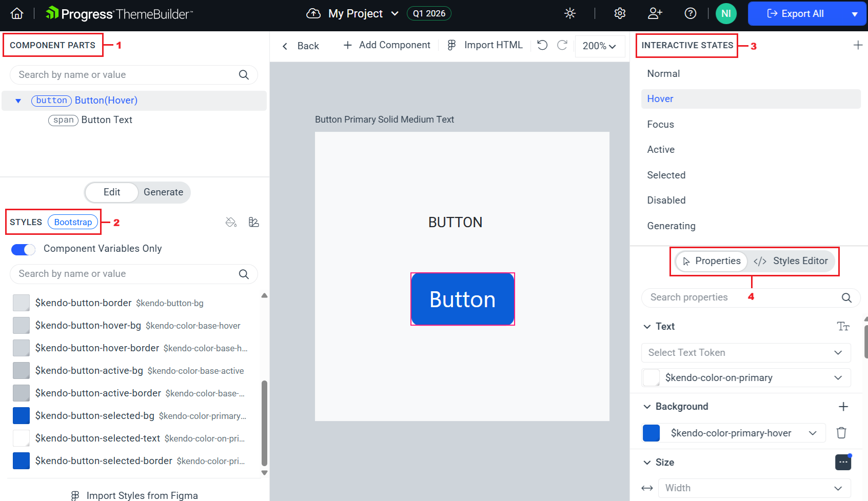 Changing the hover state background color