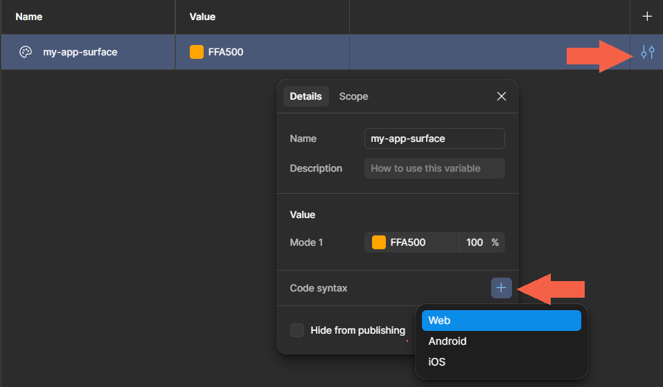 Figma variable called $my-app-surface