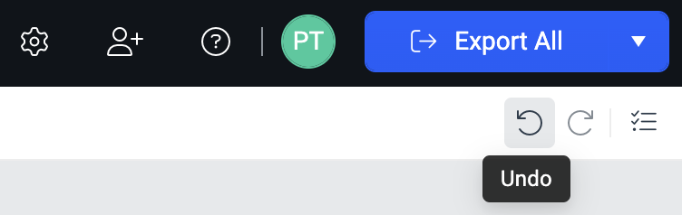Undo button highlighted from the ThemeBuilder's toolbar.