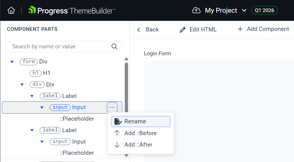 Rename custom component part
