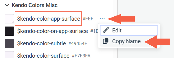 Kendo variable called $kendo-color-app-surface