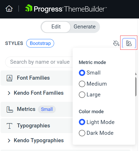Applying Variable Modes in Progress ThemeBuilder