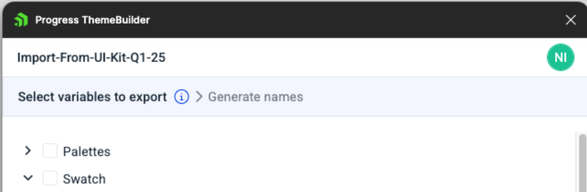 Unchecking the preselected color variables