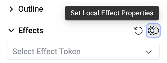 The 'Set Local Effects Properties' button highlighted in the Effects Editor.