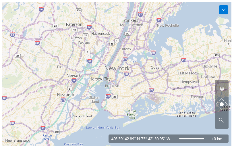 WinUI RadMap Rad Map Features Providers Bing Map Birdseye