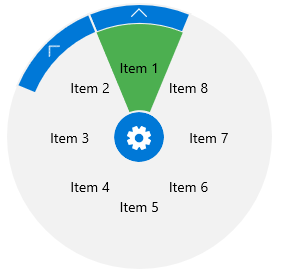 WinUI RadRadialMenu Radial Menu-Content Sector Background