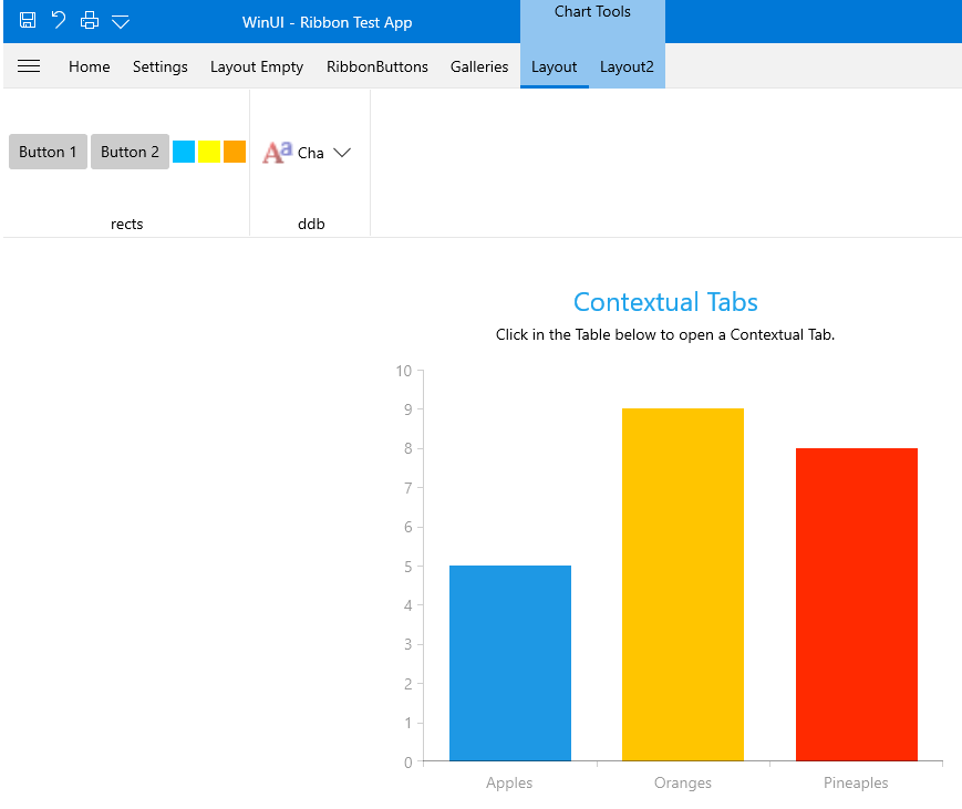 WinUI RadRibbonView Rad Ribbon View Contextual Sample