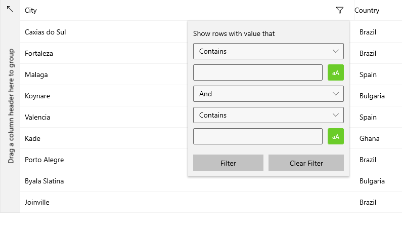 WinUI Inline ColumnDataOperationsMode