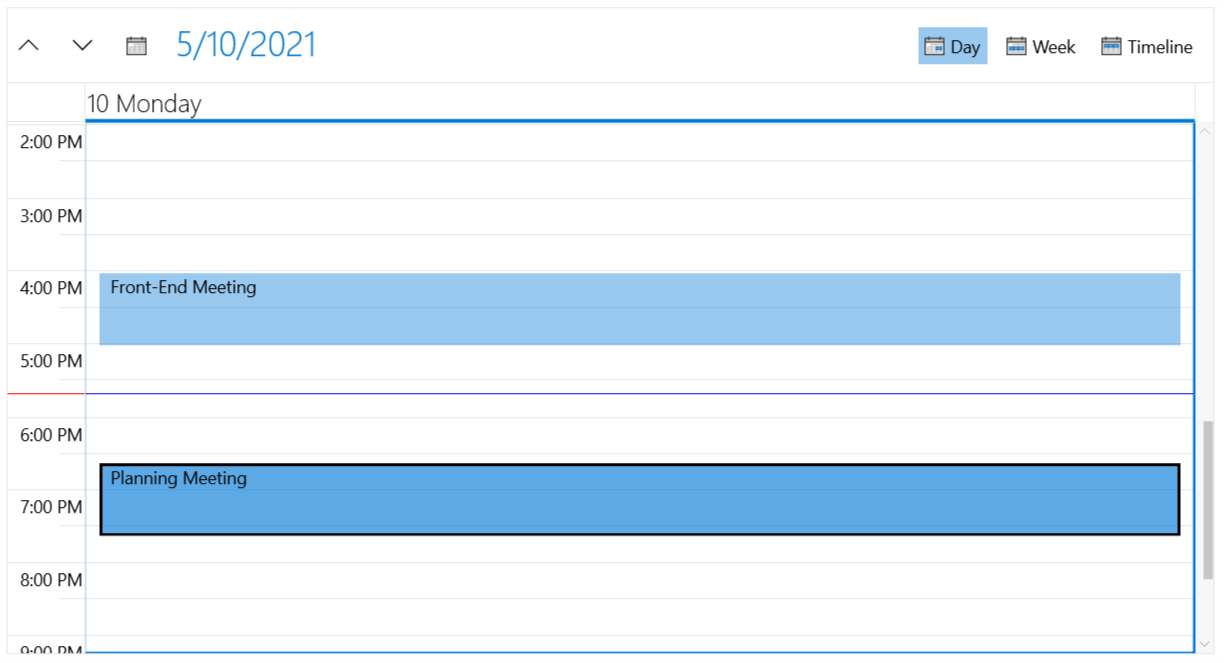 WinUI Custom CurrentTimeIndicator Styles