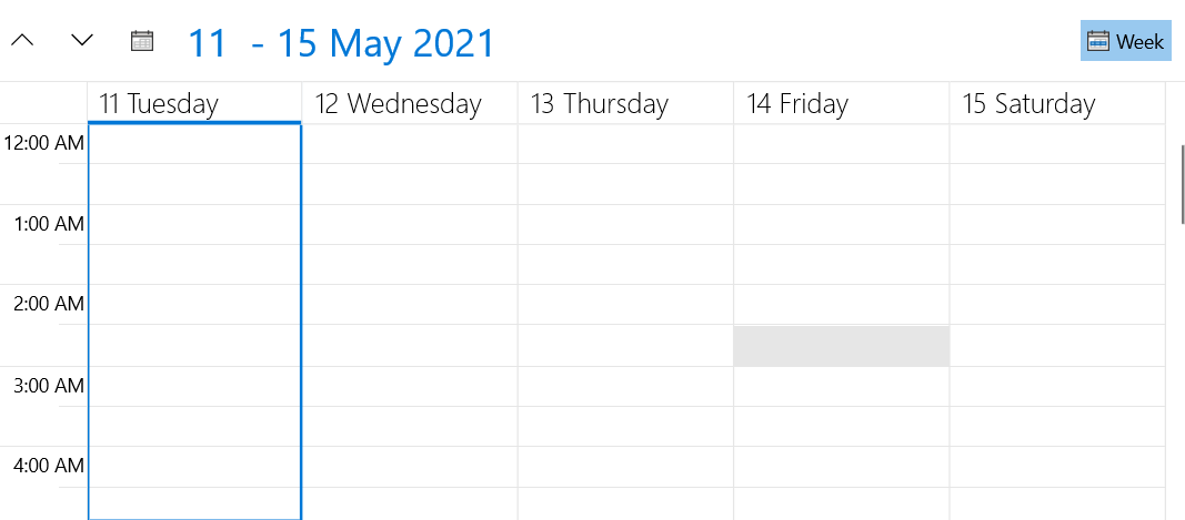WinUI Modify the start and end of the visible range