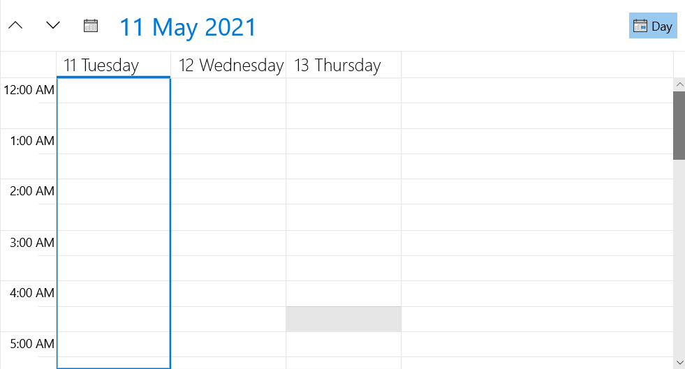 WinUI RadScheduler with StretchGroupHeaders set