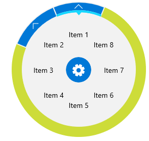 WinUI RadRadialMenu Radial Menu-Navigation Menu Background Style