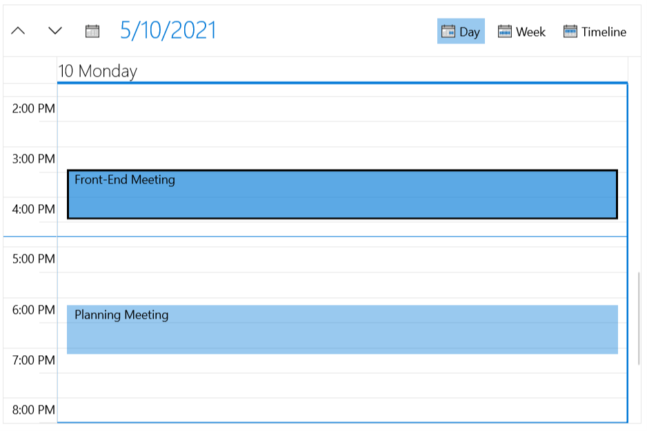 WinUI Set CurrentTimeIndicatorLocation