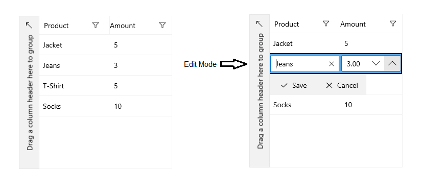 WinUI DataGrid Numerical Column