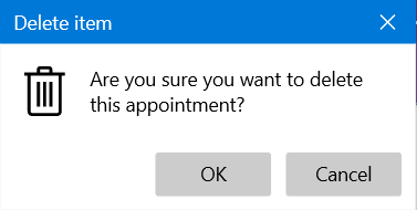 WinUI RadScheduler DeleteAppointmentConfirmDialog