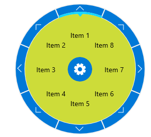 WinUI RadRadialMenu Radial Menu-Content Menu Background Style