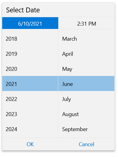 WinUI RadDateTimePicker Selector Format