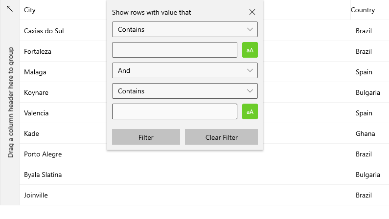 WinUI Flyout ColumnDataOperationsMode 2
