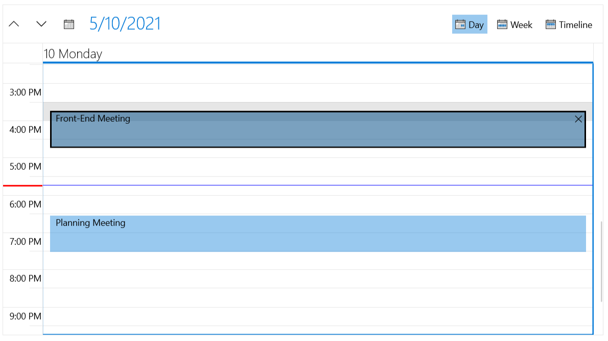 WinUI CurrentTimeIndicator with AllowCustomSize set