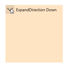 WinUI RadExpander ExpandDirection set to Down