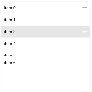 WinUI ReorderMode: Handle