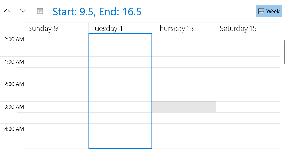 WinUI Modified format of the visible range text