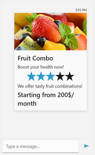 RadChat with a ProductCard