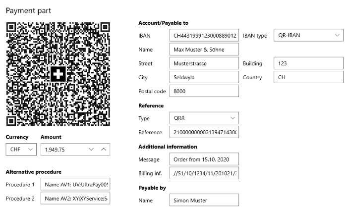 WinUI RadBarcode A Swiss QR-bill