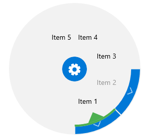 WinUI RadRadialMenu Radial Menu-Decoration Item Button