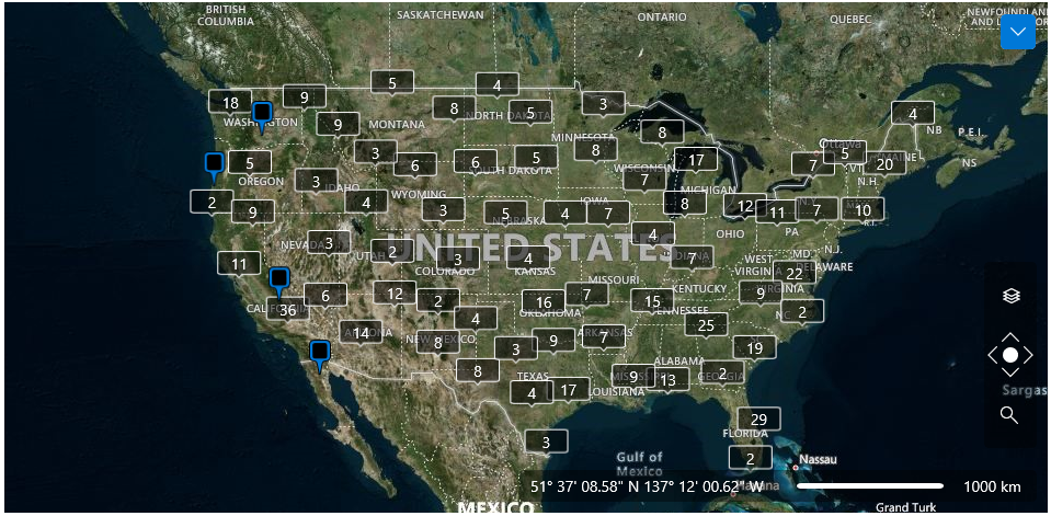 WinUI RadMap Rad Map Features Virtualization Layer Clustering 2