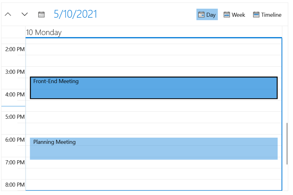WinUI Enable CurrentTimeIndicator