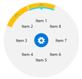 WinUI RadRadialMenu Radial Menu-Navigation Button