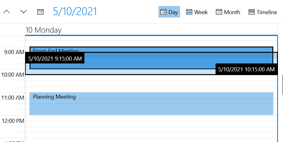 WinUI RadScheduler snapappointments 2
