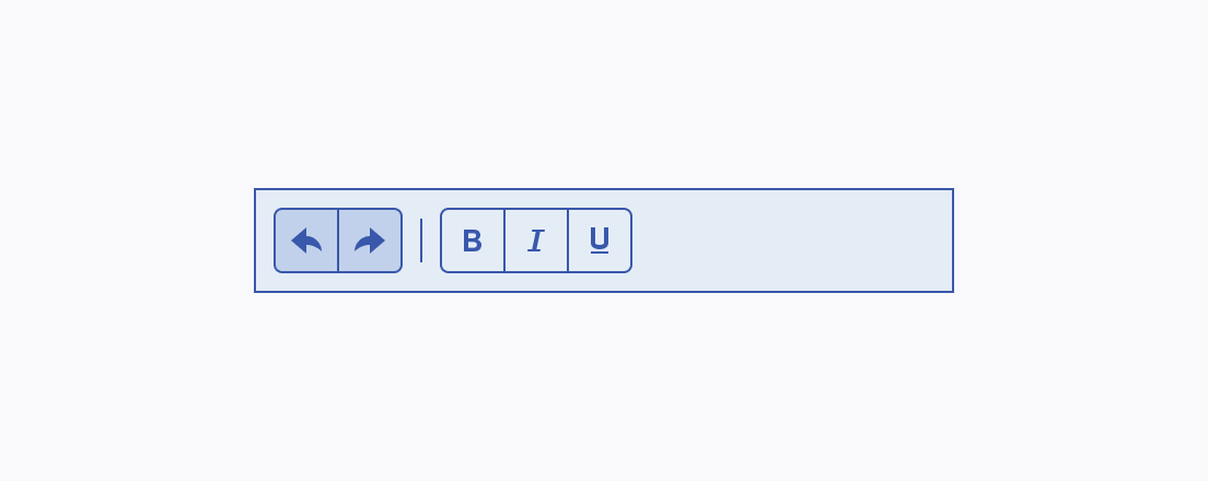 Do not render Telerik and Kendo UI Buttons implying a similar level of importance with different fill modes inside a single ButtonGroup component. Telerik and Kendo UI Buttons with different fill modes inside a single ButtonGroup component.