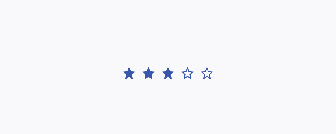 Don't use the Telerik and Kendo UI Rating component without a component label and a rating label. A Telerik and Kendo UI Rating component without a label and rating values