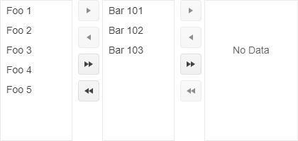 Three list boxes are connected