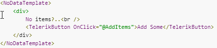 nodatatemplate code